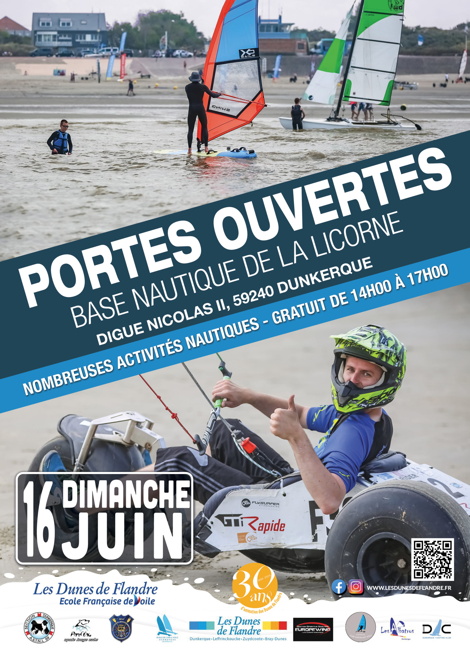 Affiche portes ouverte de la base nautique de la Licorne 2024