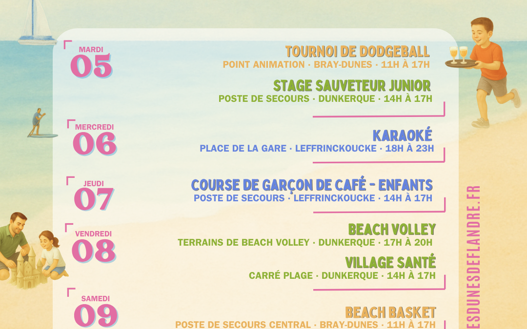 L’Agenda de la Semaine – 04 au 10 Aout